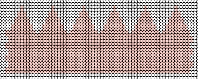 Dette mønster bruges hvis du vil flætte siderne ind i hinanden. Hvis du vil stryge siderne sammen, skal du bruge 'Mønster 1'.